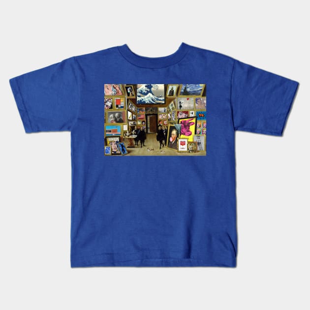 Modern art gallery Kids T-Shirt by Dikhotomy